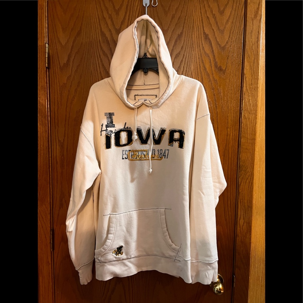Iowa Hawkeye Vintage Look Hoodie Sweatshirt sz XL